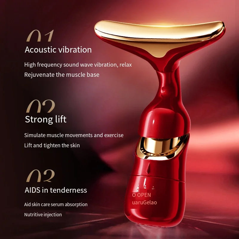 Multi-Functional Beauty Device for Face Slimmer Skin Tightening Wrinkle Anti Aging 3 In 1 Facial Lifting Device Neck Eye Massage