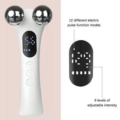 4D Roller Facial Massager EMS Face Lift Device V-Face Slimmer Skin Tightening Double Chin Remover Eye Care Massage Beauty Roller