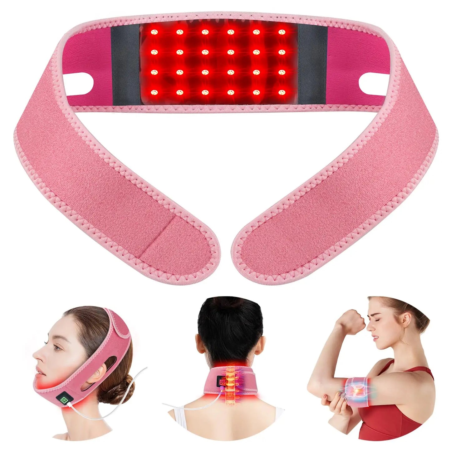 Red Light Therapy Infrared Therapy Chin Neck Home Use Neck Heating Belt Lifting Firming Skin Therapy Neck Pain Relief Wrap 850NM
