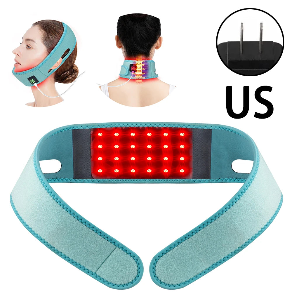 Red Light Therapy Infrared Therapy Chin Neck Home Use Neck Heating Belt Lifting Firming Skin Therapy Neck Pain Relief Wrap 850NM