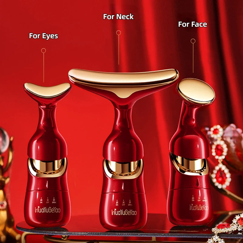 Multi-Functional Beauty Device for Face Slimmer Skin Tightening Wrinkle Anti Aging 3 In 1 Facial Lifting Device Neck Eye Massage