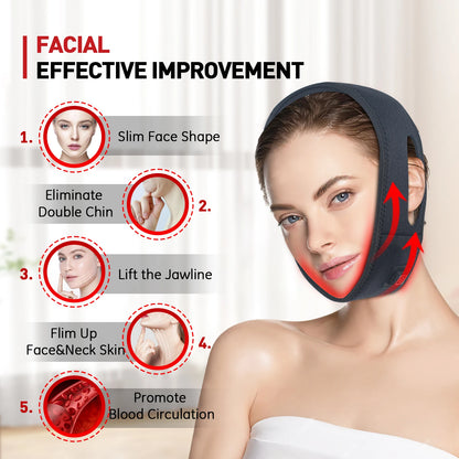 Red Light Therapy Infrared Therapy Chin Neck Home Use Neck Heating Belt Lifting Firming Skin Therapy Neck Pain Relief Wrap 850NM