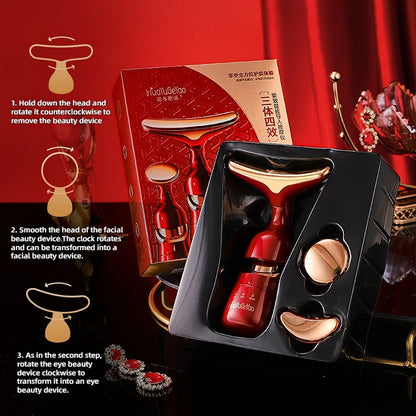 Multi-Functional Beauty Device for Face Slimmer Skin Tightening Wrinkle Anti Aging 3 In 1 Facial Lifting Device Neck Eye Massage