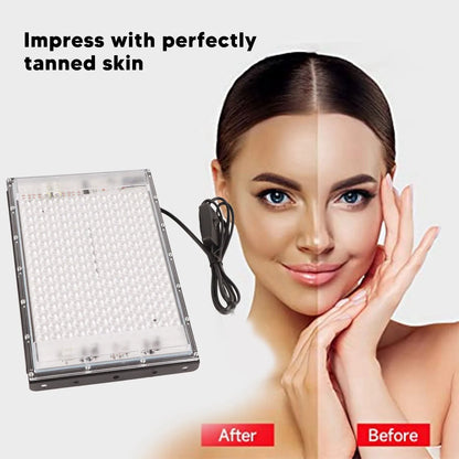 Tanning Lamp 45W Full Blue 192 LEDs with Switch Portable Tanning Light 100‑240V for Face Body Home Use