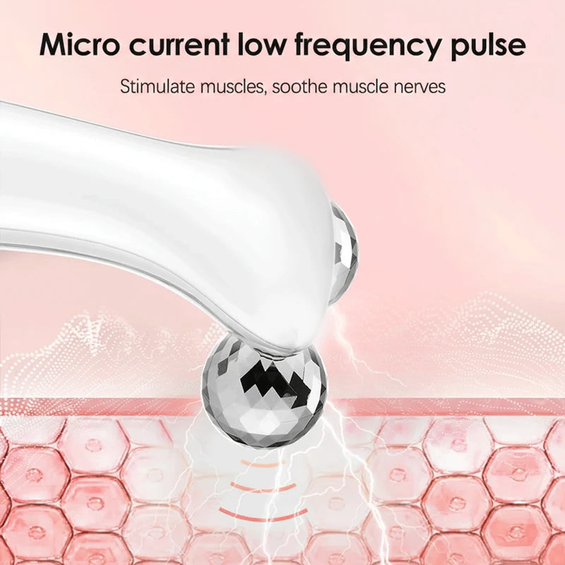 4D Roller Facial Massager EMS Face Lift Device V-Face Slimmer Skin Tightening Double Chin Remover Eye Care Massage Beauty Roller