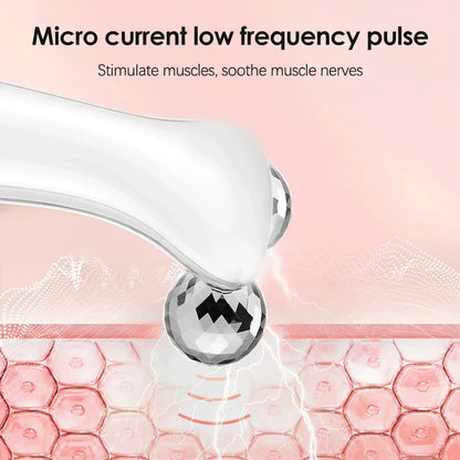 4D Roller Facial Massager EMS Face Lift Device V-Face Slimmer Skin Tightening Double Chin Remover Eye Care Massage Beauty Roller