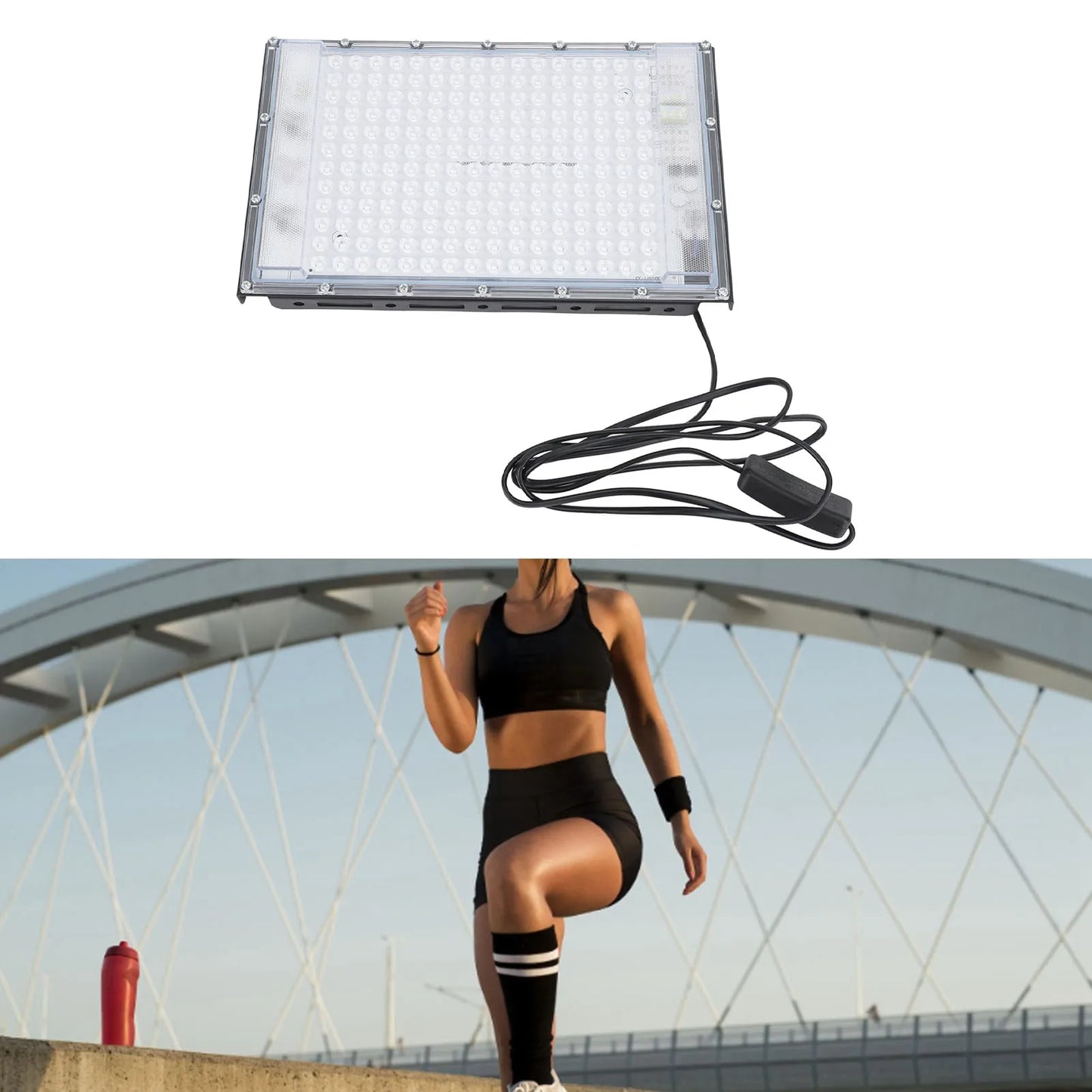 Tanning Lamp 45W Full Blue 192 LEDs with Switch Portable Tanning Light 100‑240V for Face Body Home Use