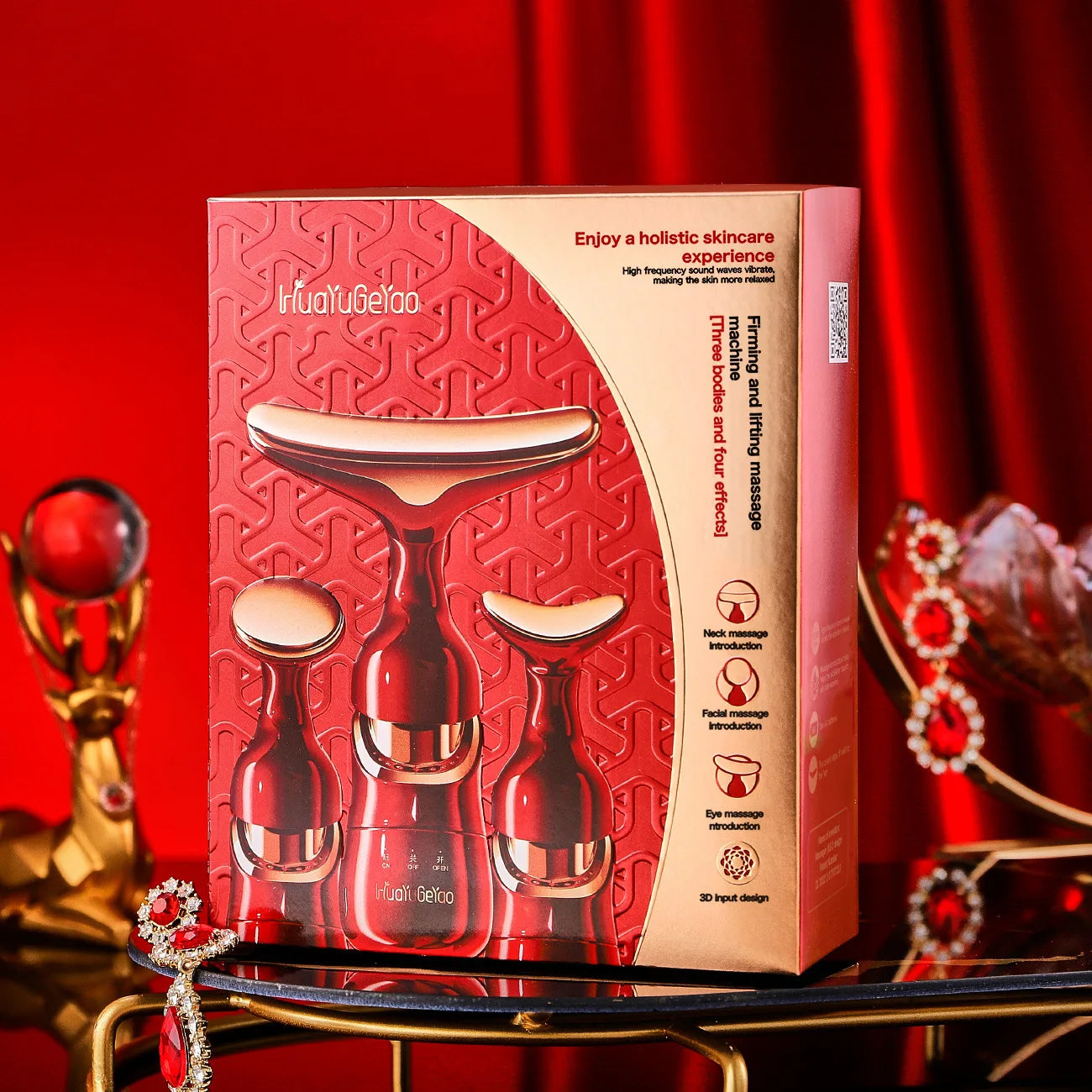 Multi-Functional Beauty Device for Face Slimmer Skin Tightening Wrinkle Anti Aging 3 In 1 Facial Lifting Device Neck Eye Massage