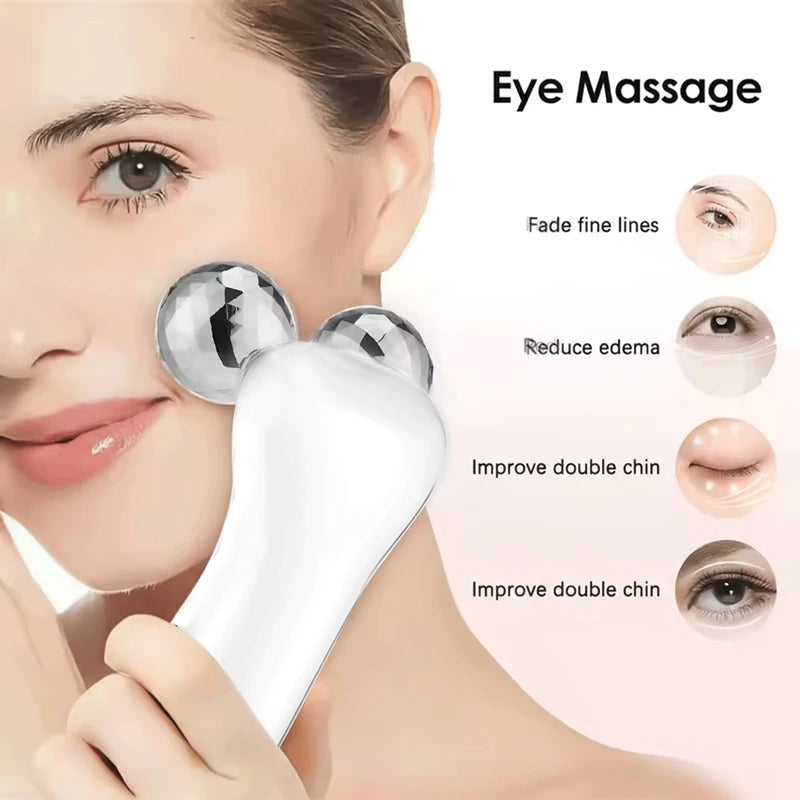 4D Roller Facial Massager EMS Face Lift Device V-Face Slimmer Skin Tightening Double Chin Remover Eye Care Massage Beauty Roller