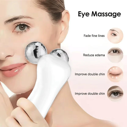 4D Roller Facial Massager EMS Face Lift Device V-Face Slimmer Skin Tightening Double Chin Remover Eye Care Massage Beauty Roller