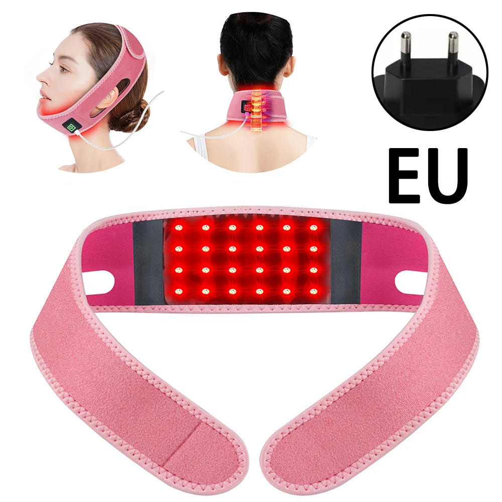 Red Light Therapy Infrared Therapy Chin Neck Home Use Neck Heating Belt Lifting Firming Skin Therapy Neck Pain Relief Wrap 850NM