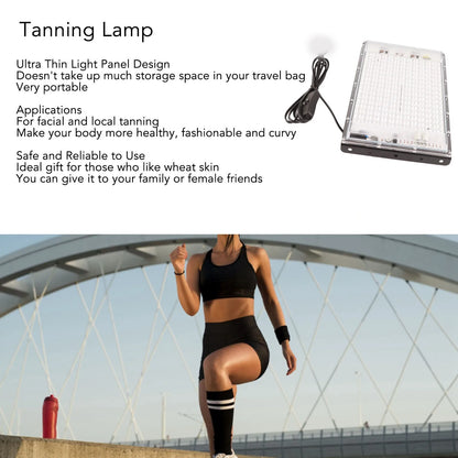 Tanning Lamp 45W Full Blue 192 LEDs with Switch Portable Tanning Light 100‑240V for Face Body Home Use
