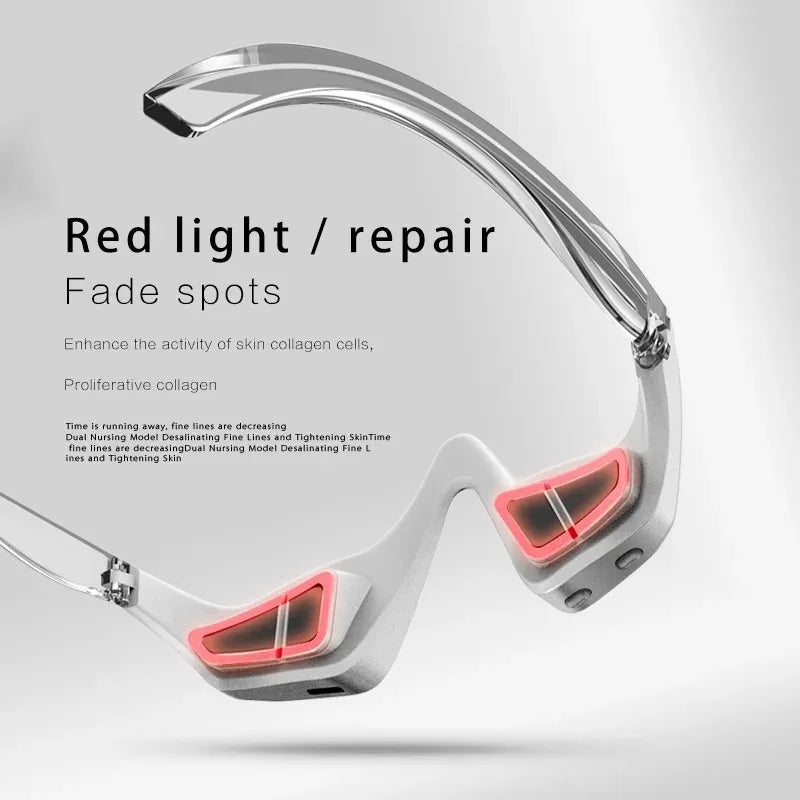 3D Red Light EMS Eye Massager Eyecare Glasses Dark Circles Puffiness Wrinkles Reduction Eye Fatigue Relaxing Beauty Care Device